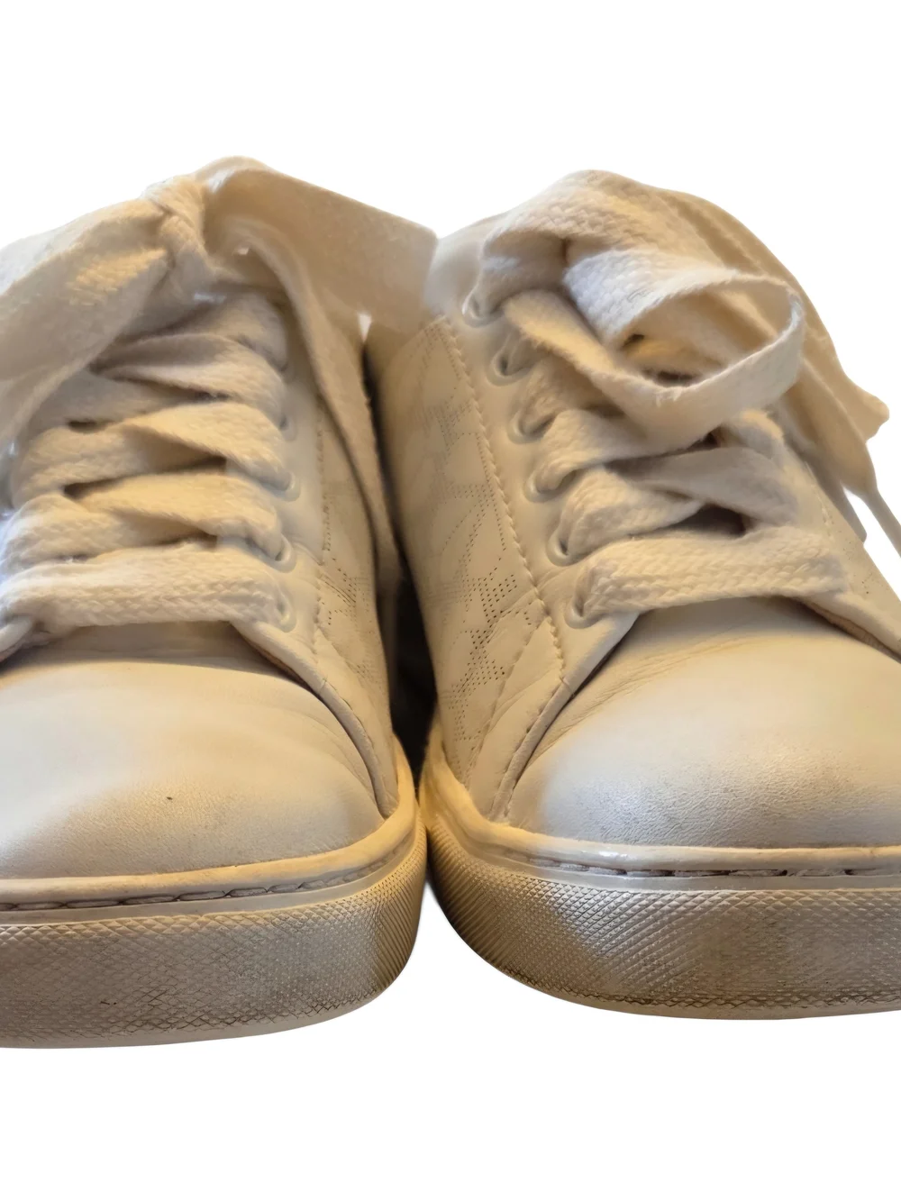 Kate Spade New York Audrey White Leather Lace Up Sneakers Metallic Heel Women's